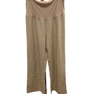 Active USA Tan Khaki Maternity Pants Linen Women’s Size L‎